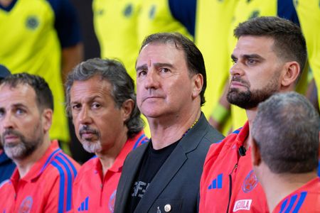 Nestor Lorenzo manger of the Colombia National Team seen during an international friendly match between Paraguay and Colombia at Sports Illustrated Stadium. Final Score; Colombia 0 - 1 Paraguay.