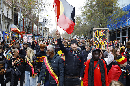 People holding flags participate in the annual Victorian NAIDOC march. The 2025 NAIDOC March (National Aborigines and Islanders Day Observance Committee) brought together first nations communities and allies to celebrate Aboriginal and Torres Strait Islander cultures, advocate for justice and honour the ongoing struggle for Indigenous rights and sovereignty. The annual event featured speeches, performances and a march highlighting this year’s theme of resilience and self-determination. NAIDOC Week has its roots in the 1938 Day of Mourning protest, one of the first major civil rights gatherings led by Aboriginal activists.