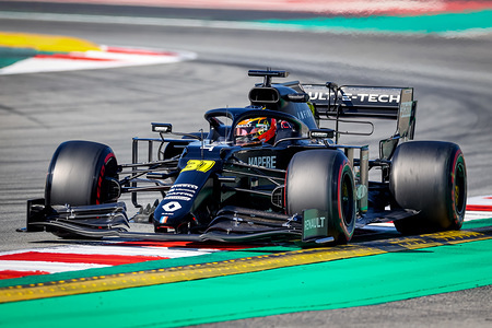 Esteban Ocon of Renault F1 Team seen in action during the third day of F1 Test Days in Montmelo circuit.