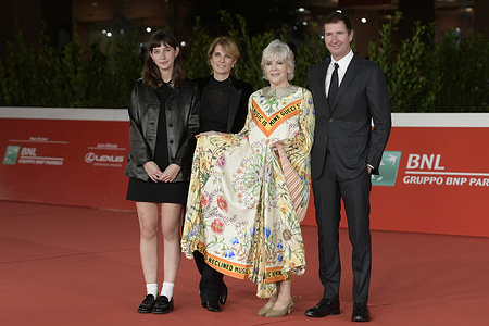 Caterina Caselli and family attend the red carpet of Caterina Caselli una vita cento vite at Auditorium Parco della Musica.