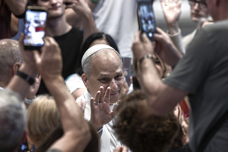 Pope Leo XIV seen during the occasion of the Jubilee of Sport at St. Peter's Basilica.