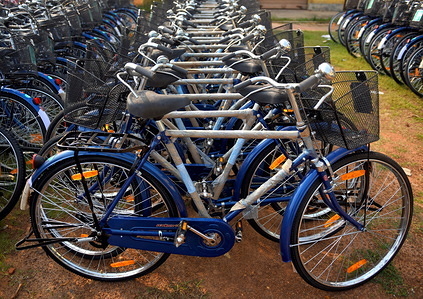 Bicycles from the Kanyashree Project at the Block Development Offices of Midnapore ready for distribution among the poor Girl Students.
Kanyashree Project is an International recognised project of West Bengal Government by UNICEF. The Project aims at making education easy for the poor Girls who have to cover long distances to get to school.