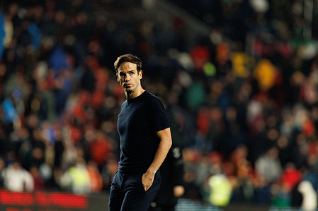 Inigo Perez Soto (Rayo Vallecano) seen during the LaLiga EA SPORTS game between teams of Rayo Vallecano and Real Betis Balompie at Estadio de Vallecas. Final score; Rayo Vallecano 0:0 Real Betis Balompie