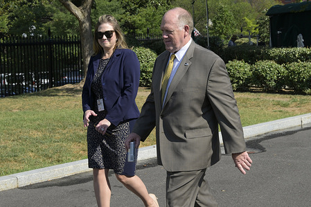 Director of US Immigration and Customs Enforcement Tom Homan talks with press gaggles, at West Wing/White House.