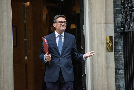 Prime Minister, Andy Burnham leaves 10 Downing Street to attend his very first session of the Prime Minister's Questions after the summer holidays at the House of Commons in London. Prime Minister's Questions (PMQs) is a weekly 30-minute session where Members of Parliament (MPs) question the Prime Minister about government policy and national issues at the House of Common at the Parliament in London, UK.