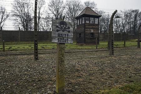 A sign reading (German): "Stop" next to barbed wire fence and a guard tower seen at the German Nazi concentration camp Auschwitz. Beginning December 12th, the Auschwitz Museum will host an exhibition titled "Auschwitz the Experiences of the Camp Prisoners" the first of three parts of the new main exhibition at the Auschwitz Museum in blocks 8 and 9. The exhibition presents the fates and experiences of prisoners registered at the German Nazi concentration and extermination camp Auschwitz during World War II. It revolves around three themes registration, everyday camp life, and the experiences of prisoners. These are illustrated with original objects, quotes from survivors and artwork.
The remaining two parts of the main exhibition will be completed by 2030.