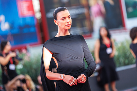 Russian supermodel Irina Shayk attends the red carpet of the film "Look Back" during the 83rd Venice International Film Festival at the Sala Grande.