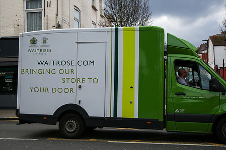 A Waitrose delivery van seen in London.