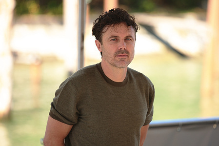 American actor and director Casey Affleck arrives at the Darsena Excelsior ahead of the presentation of "Company" during the 83rd Venice International Film Festival.