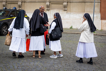 Cardinal Filipe Neri Ferrao, arrives for a college of cardinals' meeting in Vatican City.