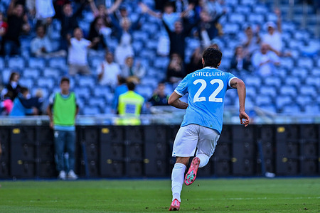 Matteo Cancellieri of Lazio celebrates during the Serie A match between Lazio and Torino at Stadio Olimpico. Final scores; SS Lazio 3- 3 Torino FC.