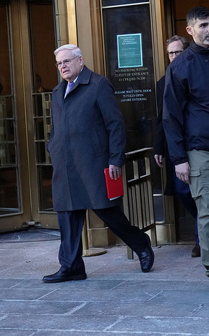 Former New Jersey Senator Robert Menendez exits New York Federal Court. This was after being sentenced to eleven years for corruption, bribery and taking payments from foreign entities while serving on the Senate foreign relations committee.