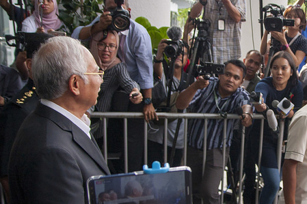 The former Malaysia prime minister, Najib Razak seen leaving the MACC headquarters after giving his second statement about the 1Malaysia Development Bhd.

Najib Razak the former Malaysia prime minister was summoned by the Malaysia Anti Corruption Commission (MACC) to give a statement about 1Malaysian Development Bhd (1MDB) since the Prime Minister's Office had announced the setting up of the 1MDB Investigation Task Force.