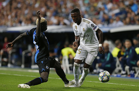 Real Madrid CF's Vinicius Jr in action during the UEFA Champions League match between Real Madrid and Club Brugge at Santiago Bernabeu Stadium.
(Final score: Real Madrid 2-2 Bruges)