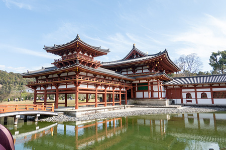 The Phoenix Hall at Byodo-in Temple is reflected in a pond in Uji. The historic Buddhist temple is a UNESCO World Heritage Site and one of the country’s most iconic architectural landmarks. Byodo-in Temple in Uji, near Kyoto, is a historic Buddhist temple best known for its Phoenix Hall, which appears on the Japanese 10-yen coin. Surrounded by a reflective pond and landscaped gardens, it’s a striking example of Heian-period architecture and design.