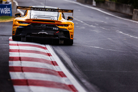 The #911 Absolute Racing Porsche 911GT3R (992) was driven by Matt Campbell during practice 3 at the Meguiar's Bathurst 12 Hour at Mount Panorama.