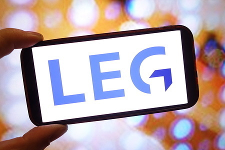 In this photo illustration, the LEG Immobilien SE company logo is seen displayed on a smartphone screen.