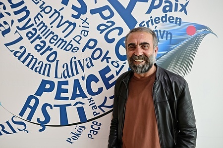 Kurdish actor Nazmi Karaman is seen at the 11th Amed International Theatre Festival in Diyarbakir. The 11th Amed International Theater Festival, organized by the Diyarbakir Metropolitan Municipality and the Amed City Theater from April 22 to May 2, featured theater companies from 19 countries and 22 performances.