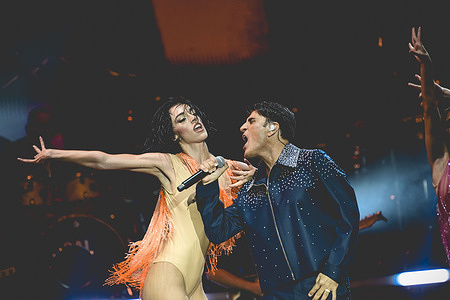 Italian singer Salvatore Michael Sorrentino better known as Sal Da Vinci performs live at Arena Flegrea during his live tour 2026.