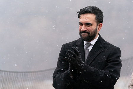 New York City Mayor Zohran Mamdani applauds Tricia Shimamura after her first speech as Commissioner of the New York City Department of Parks & Recreation at Highbridge Park in New York, New York, USA on Saturday, 17 January 2026.