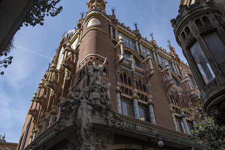 View of the singular building of the Palau de la Música Catalana on lock-down amid Coronavirus threats in Barcelona.
Due to the expansion and threats of the Corona Virus in Barcelona, the government of the Generalitat of Catalonia has suspended for more than fifteen days events in space.