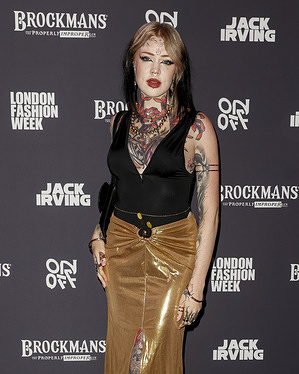 Ellie Charnley aka Sukinya attends the London Fashion Week On Off Jack Irving Brockmans Gin Party.