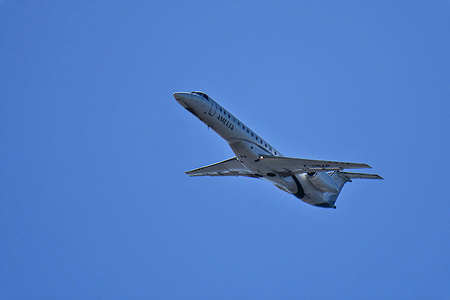 A view of Amelia plane arriving at Marseille Provence Airport.