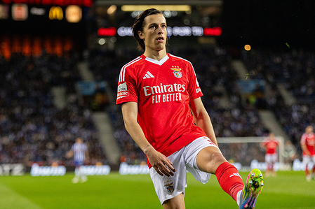Álvaro Carreras of SL Benfica is seen in action during the Liga Portugal Betclic match between FC Porto and SL Benfica at Estadio Do Dragao. Final score; FC Porto 1:4 SL Benfica