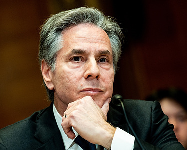 U.S. Secretary of State Antony Blinken speaking at a hearing of the Senate Appropriations committee at the U.S. Capitol.