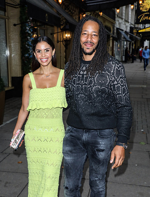 Shanie Ryan and Tony Sinclair seen arriving for the Sophie Tea Nude Art Preview and Catwalk Event at the Waldorf Hilton in London.