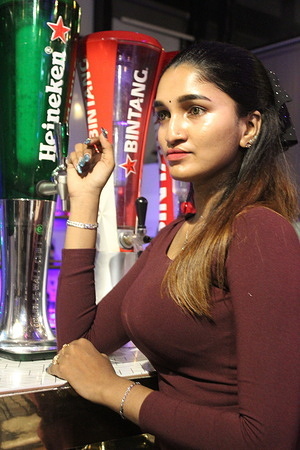 Model Pujja attends the Open Party hosted by Heineken and Beer Bintang at Sky Pool Bar.