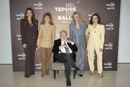 Cast of movie Nel tepore del ballo attend the photocall at NH Giustiniano Hotel.