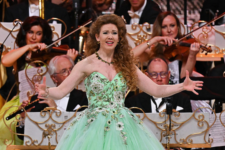 Anna Majchrzak performs with his Johann Strauss Orchestra of André Rieu during the concert at the Movistar Arena in Madrid, January 29, 2026, Spain