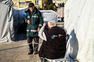 Hatay, Turkey - 14/02/2023 16:24:26: People are seen at the relief shelter. Turkey and Syria have experienced the worst earthquakes to strike the region in almost a century. A 7.8-magnitude quake struck southeastern Turkey, which was followed by a second quake of 7.7 in northern Syria. More than 30,000 people are reported to have died due to the quakes, and the death toll is still rising.