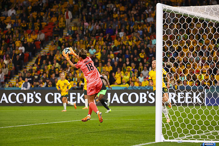 Mackenzie Arnold of Australia seen in action during the FIFA Women's World Cup Australia and New Zealand 2023 Group match between Australia and Nigeria at Brisbane Stadium.
Nigeria beat Australia 3-2.