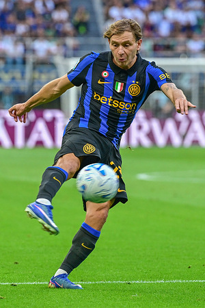 Nicolò Barella of Inter seen in action during Serie A 2026/27 football match between Inter and Monza at San Siro Stadium. Final score Inter 4 : 1 Monza