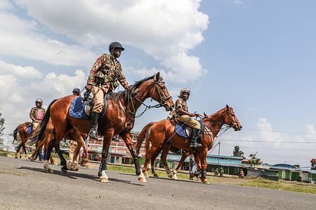 Police officers seen on horseback patrolling the streets during the Saba Saba demonstrations. Saba Saba Day, observed annually on July 7, commemorates the 1990 pro-democracy protests that called for an end to one-party rule under President Daniel Arap Moi and a return to multi-party democracy. This year’s commemorations were marked by heightened public anger over extrajudicial killings, enforced disappearances, and repression of dissent. During today’s protest, seven people were reported killed.