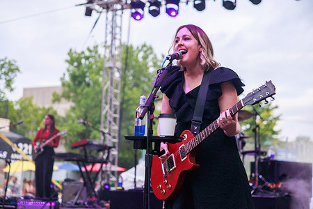 Corin Tucker of Sleater-Kinney performs during the Granfalloon Festival. The Granfalloon Festival honors late Indiana writer Kurt Vonnegut.