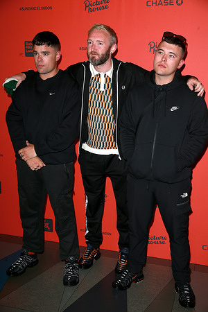 (From L-R) Mo Chara, DJ Provai and Moglai Bap of Kneecap attend the screening of "Kneecap" during the Sundance Film Festival London 2024 at the Picturehouse Central.