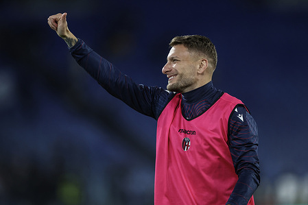 Ciro Immobile seen in action during the Serie A Enilive 2025-2026 football match between SS Lazio and Bologna FC at Olympic Stadium. Final scores; Lazio 1-1 Bologna.