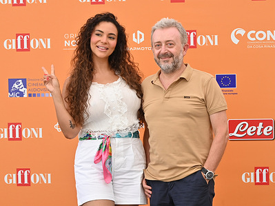Jessica Selassie and Alfonso del Forno attend the photocall at the 2026 Giffoni Film Festival.