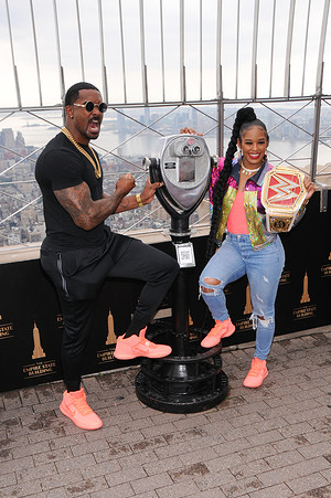 WWE Superstars Montez Ford and Bianca Belair visit the Empire State Building to kickoff SummerSlam week in New York City.