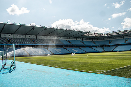 A general view of Eleda Stadium, ahead of the UEFA Champions League 2025/26 Second Qualifying Round Second Leg match between Malmö FF and RFS.