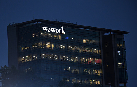 WeWork office building, a global flexible provider of coworking space across the globe is seen at Bandra Kurla Complex (BKC) business district in Mumbai. Bandra Kurla Complex (BKC) is a major commercial and financial hub which consists of many banks, fnancial institution, consulates and Head Office (H.O.) of many global companies.