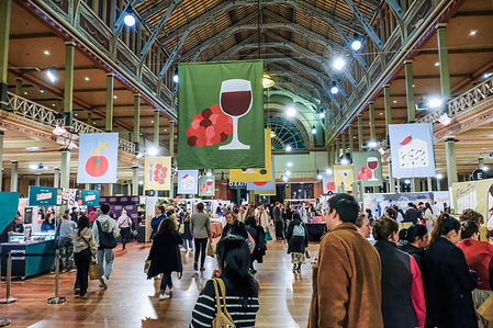 Food expo attendees are seen exploring the stalls at the Little Food Market expo in Royal Exhibition Building. Little Food Market is annual food and beverage expo attracting local and international foodies and show casting gourmet food makers from across Australia.