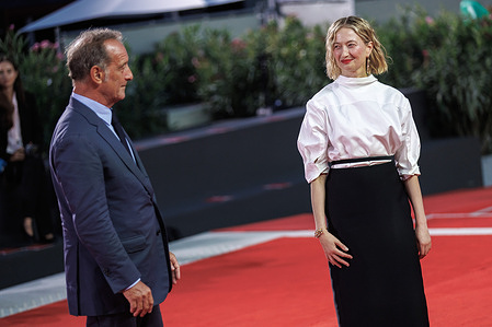 Vincent Lindon and Alba Rohrwacher attend the red carpet of the film "Un Bon Petit Soldat" at the 83rd Venice International Film Festival at the Sala Grande.