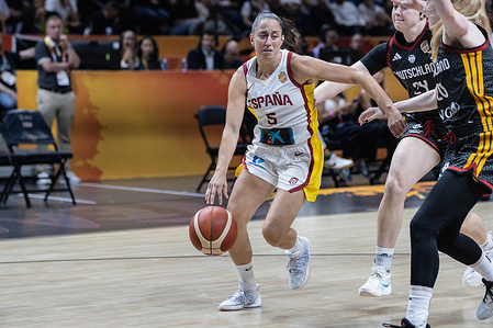 Maite Cazorla of Spain seen in action during the first round of the 2026 FIBA Women's World Cup between Germany and Spain at Uber Arena. Final score; Spain 83:53 Germany.