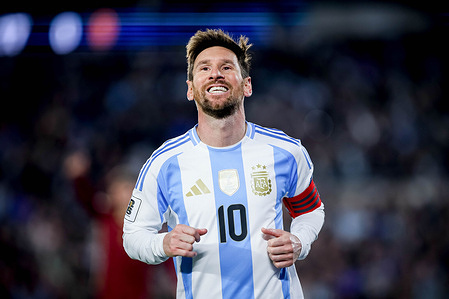 Lionel Messi of Argentina seen during the match between Argentina and Venezuela as part of 2026 FIFA World Cup Qualifiers at Estadio Mas Monumental. Final score Argentina 3 : 0 Venezuela