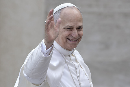 Pope Leo XIV leaves at the end of a Jubilee Audience in St. Peter's square, Vatican.