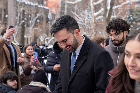 New York City Mayor Zohran Mamdani encourages parents of young children to sign up for 3-K or Pre-K by this Friday's deadline at ACT child care center at St. John the Divine Cathedral in New York City.